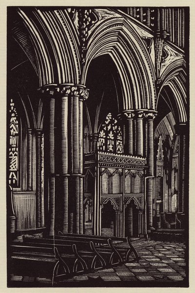 Ely-katedralen: In the Presbytery (træsnit) af John Frederick Greenwood