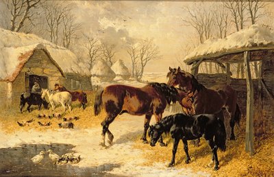 En gård om vinteren af John Frederick Herring Junior