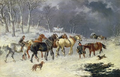 Heste i sneen af John Frederick Herring Junior