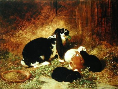 En lykkelig familie (olie på lærred) af John Frederick Herring Senior
