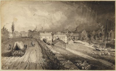 Mølleby i Connecticut af John Frederick Kensett