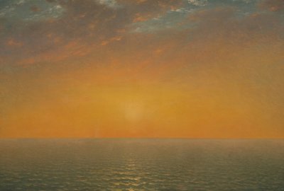 Solnedgang på havet af John Frederick Kensett