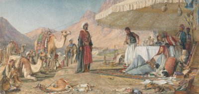 En frank lejr i ørkenen ved Mount Sinai. 1842 - Klosteret St. Catherine i det fjerne af John Frederick Lewis