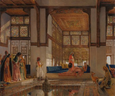 En dame, der modtager besøgende (Receptionen) af John Frederick Lewis