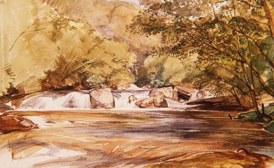 En pool og Scottish River af John Frederick Lewis