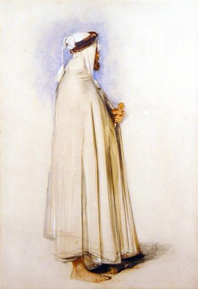 En araber (akvarel over blyant på papir) af John Frederick Lewis
