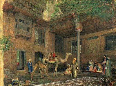 Gården til malerens hus, Cairo, ca. 1851 af John Frederick Lewis