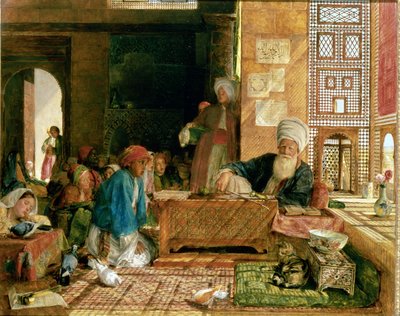 Interiør af en skole, Kairo (se også 22700 og 43799) af John Frederick Lewis