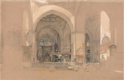 Interiør af den store moske, (Ulucami) Bursa, Tyrkiet af John Frederick Lewis