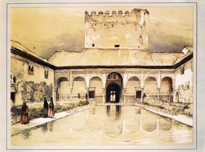 Alhambra i Granada, farvelitografi af John Frederick Lewis af John Frederick Lewis