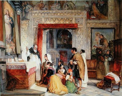 Toledo-katedralens sakristi (akvarel på papir) af John Frederick Lewis