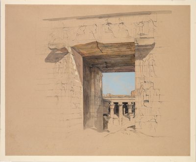 The Temple of Edfu: The Door of the Pylon af John Frederick Lewis