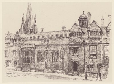 Brasenose College (litografi) af John Fulleylove
