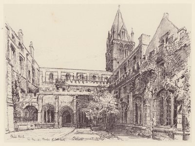 Christ Church Cloisters (litografi) af John Fulleylove