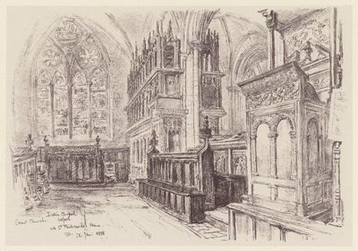 Christ Church, det indvendige af det latinske kapel (litografi) af John Fulleylove