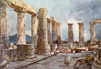 Interiør af Apollontemplet ved Bassae i Arcadia af John Fulleylove