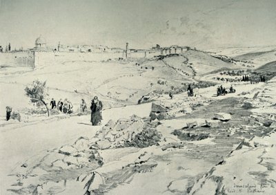 Jerusalem, med vejen fra Betania, 1902. af John Fulleylove