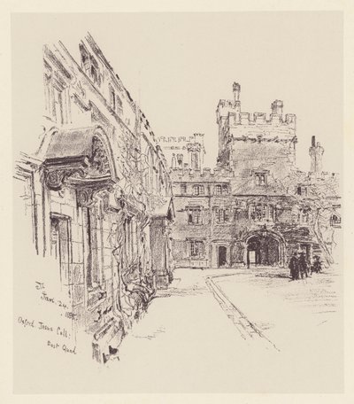 Jesus College (litografi) af John Fulleylove