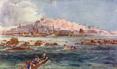 Joppa, fra havet (farve litho) af John Fulleylove