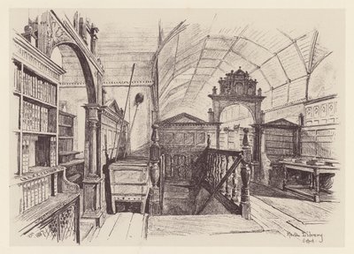 Merton Bibliotek (litografi) af John Fulleylove