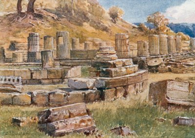 Olympia. Basen af Kronos-bakken med resterne af Hera-templet og Philippeion af John Fulleylove