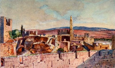 Del af citadellet i Jerusalem, 1902. af John Fulleylove