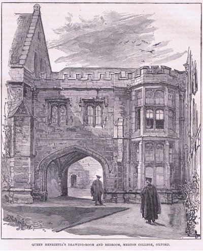 Dronning Henriettas stue og soveværelse, Merton College, Oxford af John Fulleylove
