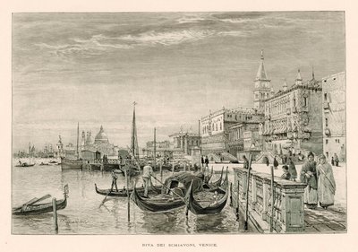 Riva dei Schiavoni, Venedig (litho) af John Fulleylove