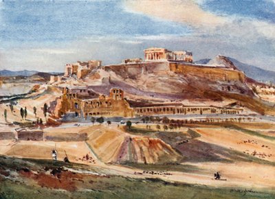 Akropolis fra bunden af Philopappos-højen af John Fulleylove