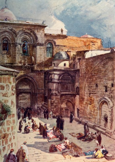 Forgården til Den Hellige Gravs Kirke, 1902. af John Fulleylove
