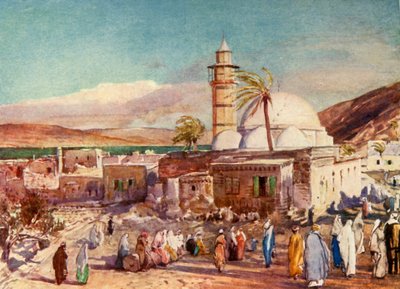 Moskeen i Tiberias og Galilæa-søen, 1902. af John Fulleylove