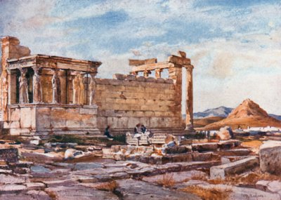 Den sydlige side af Erechtheum, med fundamentet af Athena Polias