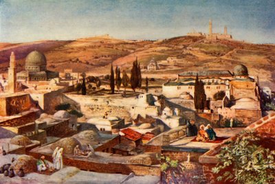 Tempelområdet og Oliebjerget fra Zions bjerg, 1902. af John Fulleylove