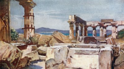 Athenas tempel på øen Aegina af John Fulleylove