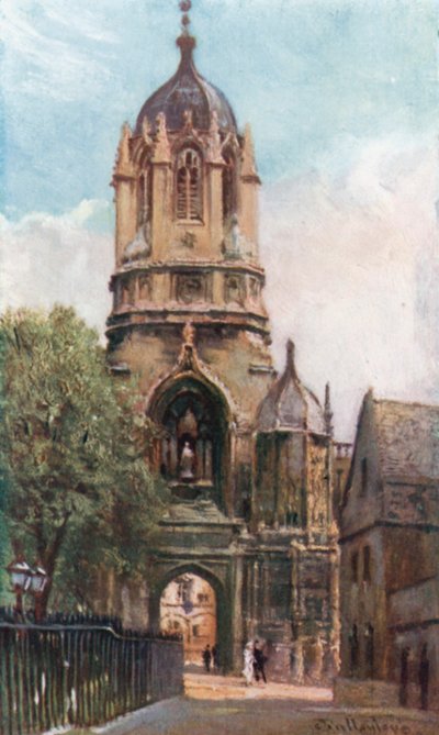 Tom Tower, Christ Church College (farvelitografi) af John Fulleylove
