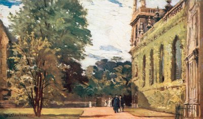 Trinity College (farvelitografi) af John Fulleylove