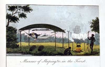 Maner of Sleeping in the Forest, 1813. af John Gabriel Stedman