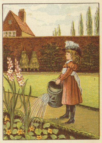 Pige vander haven (farve litho) af John George (after) Sowerby