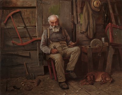 Bådebygger, ca. 1904 (olie på lærred) af John George Brown