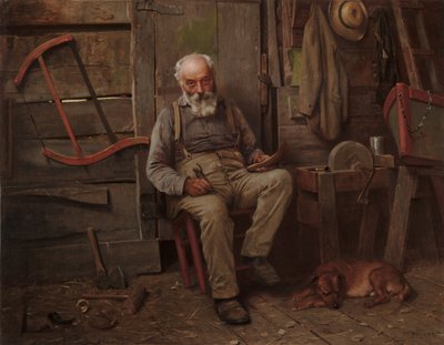 Bådbygger, ca. 1904. af John George Brown