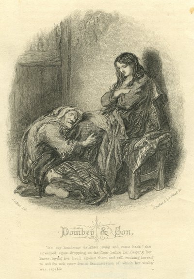 Dombey og søn: Alice Brown og hendes mor af John Gilbert