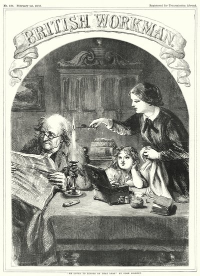"Han elskede at dvæle ved det blad" (gravering) af John Gilbert