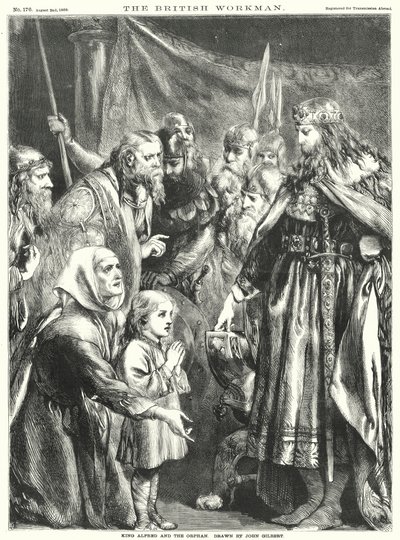 Kong Alfred og den forældreløse (gravering) af John Gilbert
