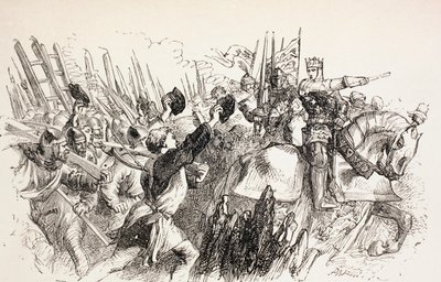 Kong Henrys styrker ved belejringen af Harfleur, Frankrig, 1890 af John Gilbert