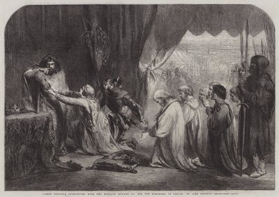 Dronning Philippa går i forbøn med sin mand Edward III for borgerne i Calais af John Gilbert