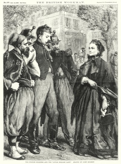 De franske soldater og "den lille engelske dame" (gravering) af John Gilbert
