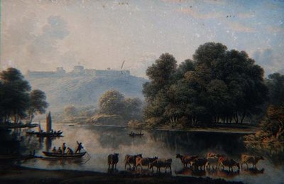 Udsigt over Windsor Castle fra Themsen (akvarel) af John Glover