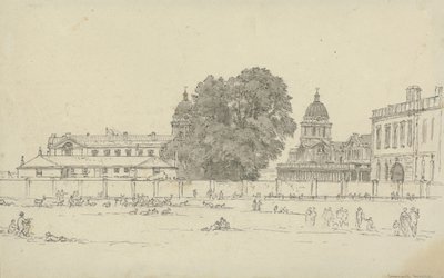 Greenwich Hospital (blæk og vask på papir) af John Glover