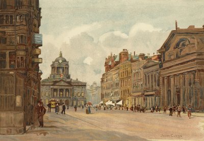 Liverpool: Castle Street (farve litho) af John Glynn
