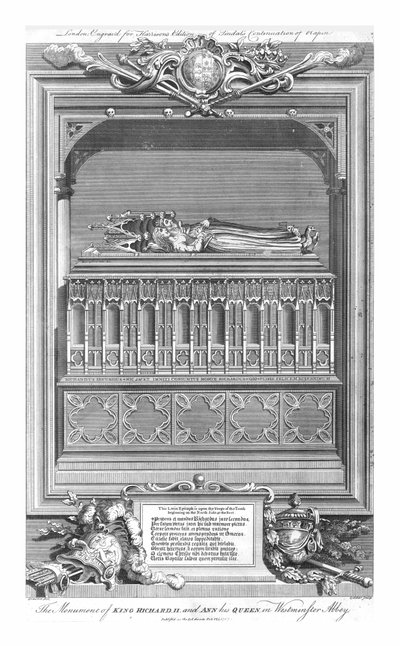 Monumentet af kong Richard II. og Ann hans dronning i Westminster Abbey, midten af det 18. århundrede. af John Goldar